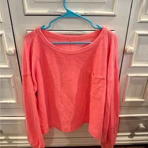 Aerie Vibrant Coral Long Sleeve Tee